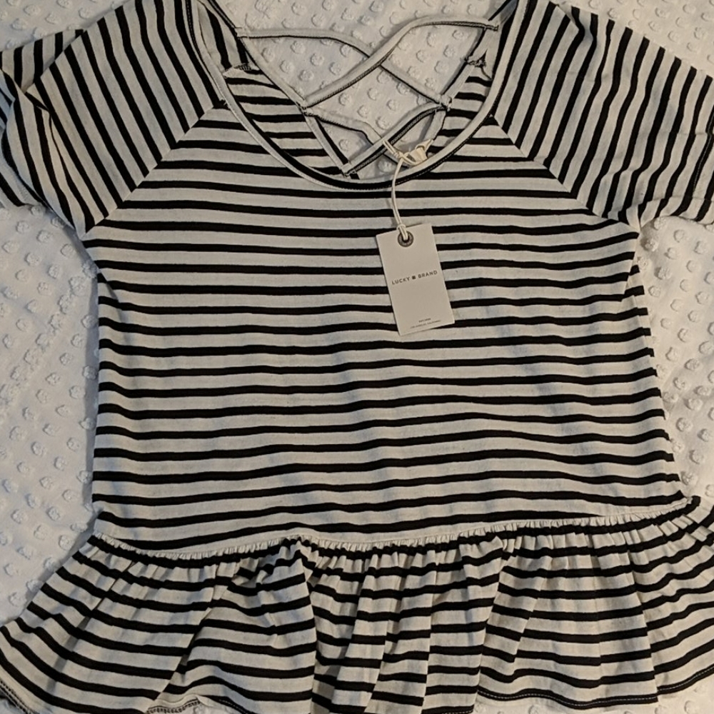 Lucky Brand striped peplum top